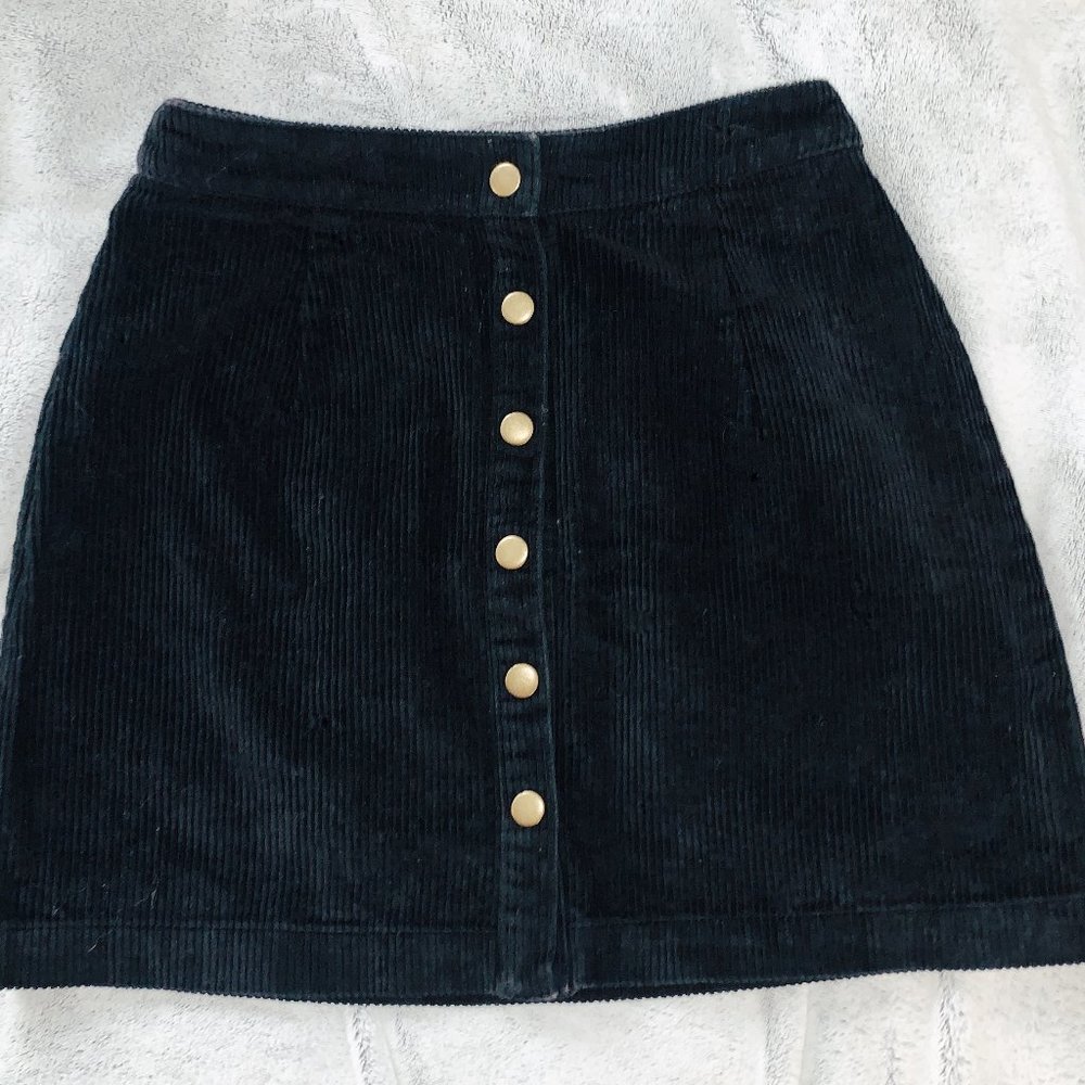 Tobi Black Button Skirt